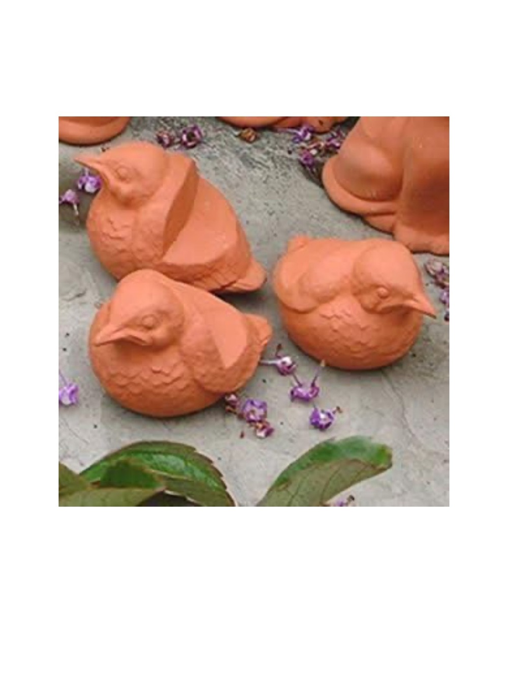 Decorative Terracotta Bird Statue - Orange Garden Accent